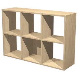 Opbergkast eik 6 vakken gemonteerd. 