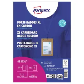 50  Kartonnetjes voor A6-badgehouders 