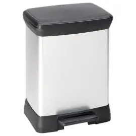 Rechthoekige Decobin vuilnisbak 30l metaal decor 