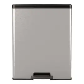 Rechthoekige Decobin afvalemmer 65l met metalen decor 