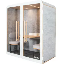 2-persoons akoestische cabine DUO bank - lichtgrijs 