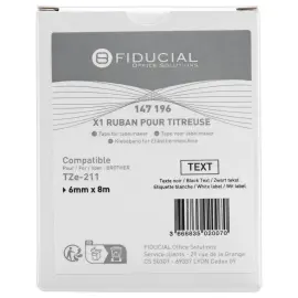 Brother TZE 211 6mm wit met zwarte opdruk 