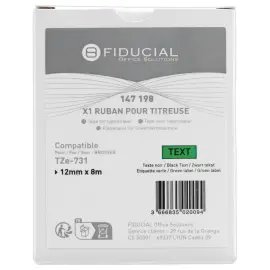 BROTHER TZE 731 12mm groen met zwarte print 