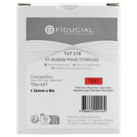 Ruban comp BROTHER TZE 451 24mm - zwart/rood 