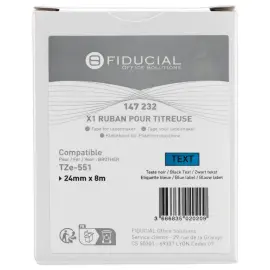 Ruban comp BROTHER TZE551 24mm - zwart/blauw 