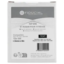 Ruban comp BROTHER TZE 355 24mm - wit/zwart 