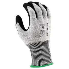12 paar handschoenen voor handling - nitril schuim SANDY - grijs/zwart - Maat 9 - RG 
