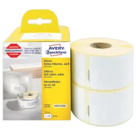 2  Rolletjes van 260 witte labels 36x89 mm voor DYMO LW 450 
