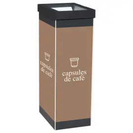 Afvalscheidingsmand "Capsules" PAPERFLOW 60L zwart/taupe 