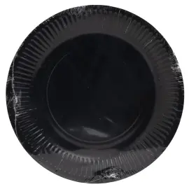 20  Ronde kartonnen borden &Oslash;23 cm Zwart - Pro Tafelkleed 