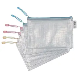 6  Zachte A5 zip DJOIS mappen - Assortiment kleuren 