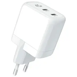 GAN-oplader met 2 USB-C-poorten 45W 