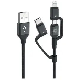Oplaadkabel 3in1 USB-A/USB-C/Lightning/Micro-USB 1,2m 