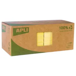 012 Gerecycleerde blokken 75 x 75 mm Geel, 100 blaadjes 