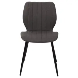 2  LINE stoelen met zwarte poten en antraciet zitting 