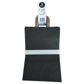 25  Papieren tas met gedraaide handvatten L 22 x B 10 x H 33 cm - Zwart 