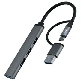 Ultra slanke USB-A & USB-C hub naar 4x USB-A 
