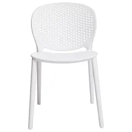 2  Stoelen voor binnen - buiten van wit polypropyleen 