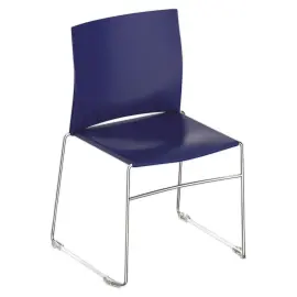 DONKER BLAUWE STOEL CHROOM 