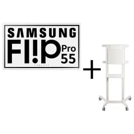 Flip 55" Samsung-scherm + Neomounts wieltjessteun 