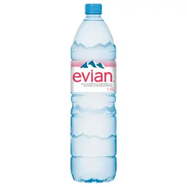 6  EVIAN waterflessen - 1,5 liter 