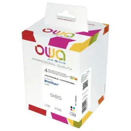Pack van 4 remanufactured OWA inktcartridges, equivalent aan Brother LC985 