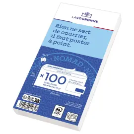 50  witte enveloppen DL 110x220 80 g/m&sup2; met venster 45x100 siliconen strip 