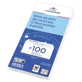 100  witte enveloppen DL 110x220 80 g met siliconen band 