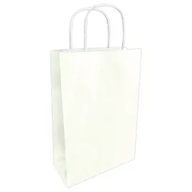 50  papieren zakken met gedraaide handvatten: 34 x 14 x 39,5 cm - Wit 