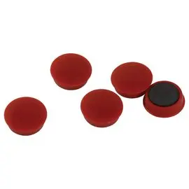 5  Ronde bureaumagneten 27 mm rood 