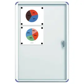 Binnenvitrine extra plat - 4 x A4 - Metalen bord 