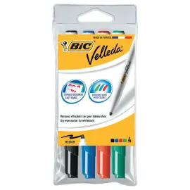 4  whiteboard markers BIC Velleda 1741 - spitse medium punt 