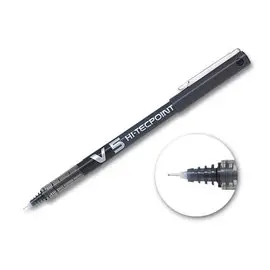 Rollerpen met naaldpunt V5 Hi-tecpoint - Fijn schrift - Zwart - PILOT 