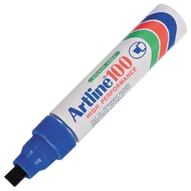 Permanent marker Artline 100 - Beitelvormige punt 12 mm - Blauw - ARTLINE 