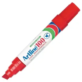Permanent marker Artline 100 - Beitelvormige punt 12 mm - Rood - ARTLINE 