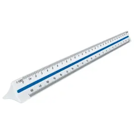Driezijdig schaallineaal - lengte 30cm 