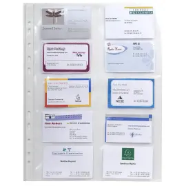 10  Geperforeerde insteekhoezen visitekaartjes- 20 kaartjes - EXACOMPTA 