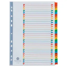 Set num. tabbladen FIDUCIAL karton - A4 - 31 geplastificeerde tabs 
