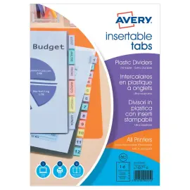 Tabbladen AVERY- A4 Maxi- 6 tabs - formaat hoesjes 