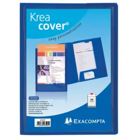 10  Blauwe mappen 2 flappen KREACOVER - personaliseerbaar 