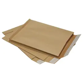 100  Akte-enveloppen in bruin versterkt kraft met zijvouw 3 cm 