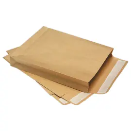 50  Omslagen met zijvouw van bruin versterkt kraft 120g - 340x465mm 