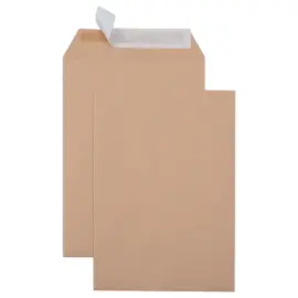 500  Omslagen kraft met gesiliconiseerde strook - 176 x 250 mm - 90g - Merkloos 