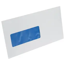 500  Siliconen banden enveloppen 114x229mm met venster 40x110 aan de linkerkant 80g 