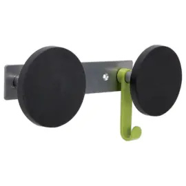 Kleerhaak met schroef - 2 haken aluminium en zwart 