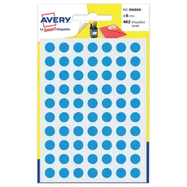 Pak van 490 ronde stickers blauw - &Oslash; 8 mm - AVERY 