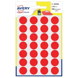 Etui 168 permanent klevende signalisatie-etiketten &Oslash; 15 mm - Rood 
