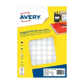 Multifunctionele witte etiketten - &Oslash; 15mm - AVERY 