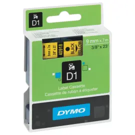 Tape en etiketten DYMO D1 - 9mm - Afdruk  Zwart/Achtergrond Geel 