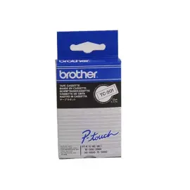 Tape BROTHER TC201 - 12mm - Afdruk Zwart/Achtergrond Wit 